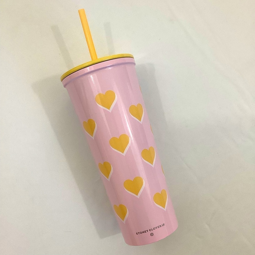Stoney Clover Lane x Target Pink Heart Tumbler with Straw 24.7oz Stainless Steel
